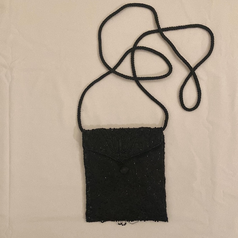 Mini beaded black bag